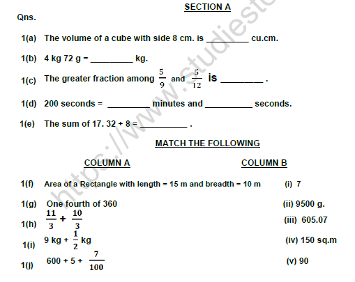 cbse-class-5-mathematics-question-paper-set-3-solved